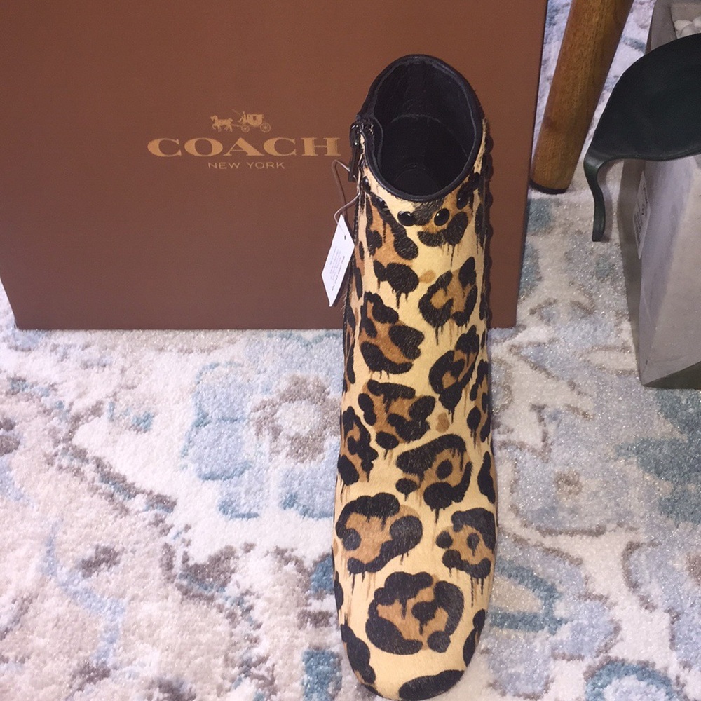 🚫SOLD🚫Coach leopard studded booties - Picture 2 of 7
